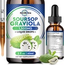 Soursop Graviola Liquid Drops - 8 in 1 Βιολογικό εκχύλισμα soursop με Elderberry, Quercetin, Soursop Bitters Liquid Supplements for Immune Boost, Herbal Soursop Oil Graviola Leaf Tincture, 2 Fl Oz