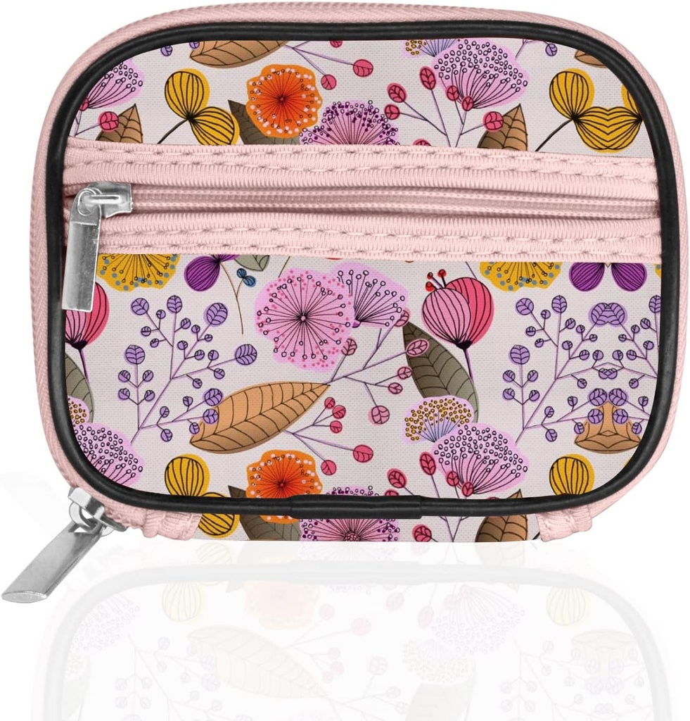 Serfeymi Weekly Travel Pill Organizer Pill Case for Purse with Removable 7 Day Pill Box, Fashionable Travel Medicine Organizer Pill Container for Medicine, Vitamin, Συμπλήρωμα - Bloom 03