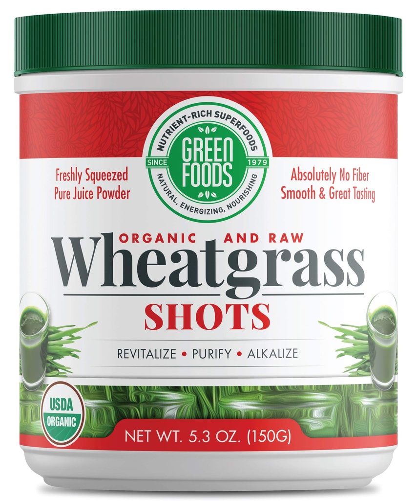 Yeşil Gıdalar Buğday Çöl Shots, 5.3 oz - sertifikalı Organik, Kosher, Vegan, Non-GMO, Raw, Gluten-Free, Grown