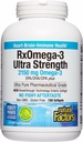 Doğal Faktörler RxOmega-3 Ultra Güçlü - Beyin ve Kalp Sağlığı Desteği için Diyetsel Tamam - EPA & DHA ile Göz Sağlığı Tamam - Omega-3 Fatty Asits - 150 Softgels (75 Hizmet)