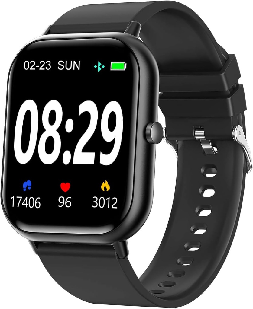 Erkekler için SmartWatch 1.83" for iPhone Samsung Android Phone Uyumlu, Fitness Tracker Watch with Pedometre, Heart Rate/Sleep Monitor, Blood Oksijen, IP68 Su geçirmez