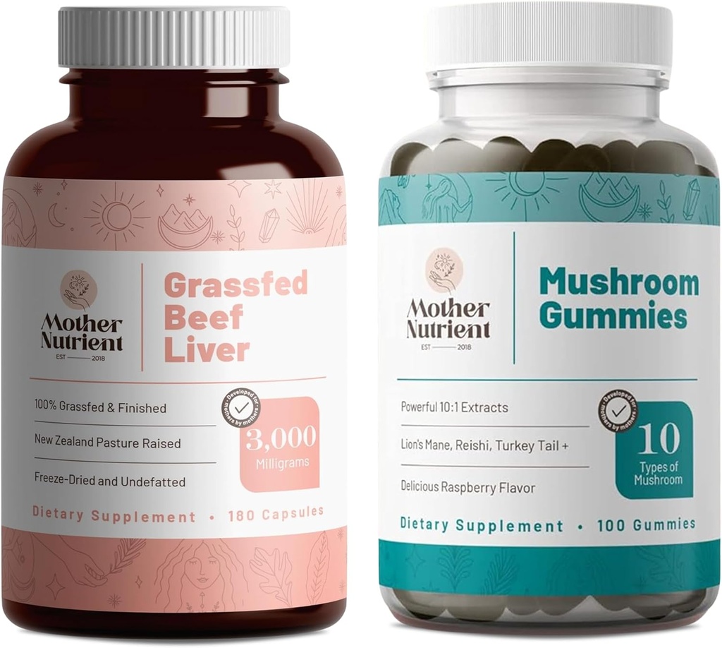Anne Nutrient (1994): Grass-Fed Beef Liver Capsules ve Pure Extract Mushroom Gummies - Premium, Non-GMO Supplements for Your Daily Routine