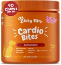 Köpekler için Zesty Paws Cardiovascular Destek - Köpekler için Taurin - CoQ10, L Carnitine & Sea Buckthorn - Senior Heart Health - AlaskOmega Fish Oil Omega 3 - Senior - Salmon - 90 Count