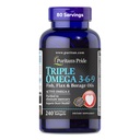 Puritan's Pride Premium Triple Active Omega 3-6-9 Fish, Flax, and Borage Oils, Dietary Supplement for Heart, Joint, and Cellular Health Support, 240 Rapid Release Softgels