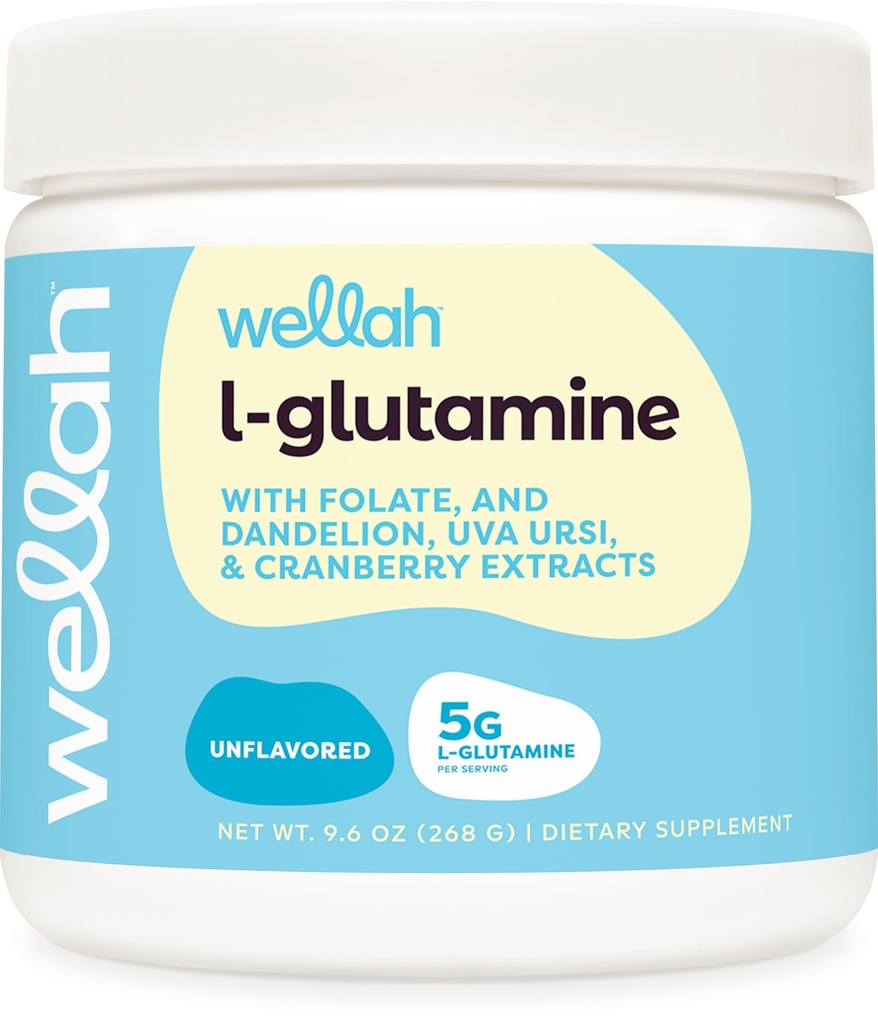 Wellah L-Glutamine Toz Unflavored (50 Hizmet) - 5g L-Glutamine Per Hizmeti, Stevia ile Tatlılandı