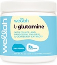 Wellah L-Glutamine Toz Unflavored (50 Hizmet) - 5g L-Glutamine Per Hizmeti, Stevia ile Tatlılandı