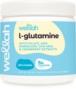 Wellah L-Glutamine Toz Unflavored (50 Hizmet) - 5g L-Glutamine Per Hizmeti, Stevia ile Tatlılandı
