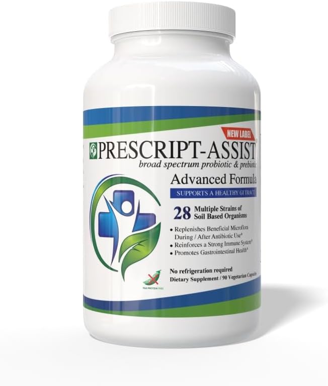 Prescript-Assist Prescipt-Assist Prebiotics & Probiotics για την Digestive & Immune Health. 28 Strains Microflora με βάση το έδαφος - Vegan, υποστηρίζει την αποκατάσταση των μυών & την υγεία των ούρων, 90 κάψουλες