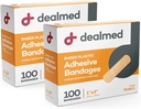 Dealmed Sheer Plastik Esnek Bantları - 100 Count (2 Pack) Sigara içilmeyen Pad, Latex Free, Yara Bakımı İlk Yardım Kit, 1" x 3"