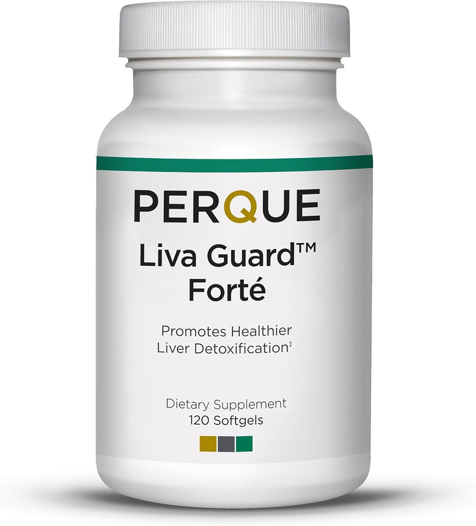 PERQUE Liva Guard 120 Softgels – Herbal & Antioksi Formula Liver Function & Detox – Supports Metabolic & Cellular Health – Non-GMO, Gluten-Free, Vegetarian Formula - 120 Kont