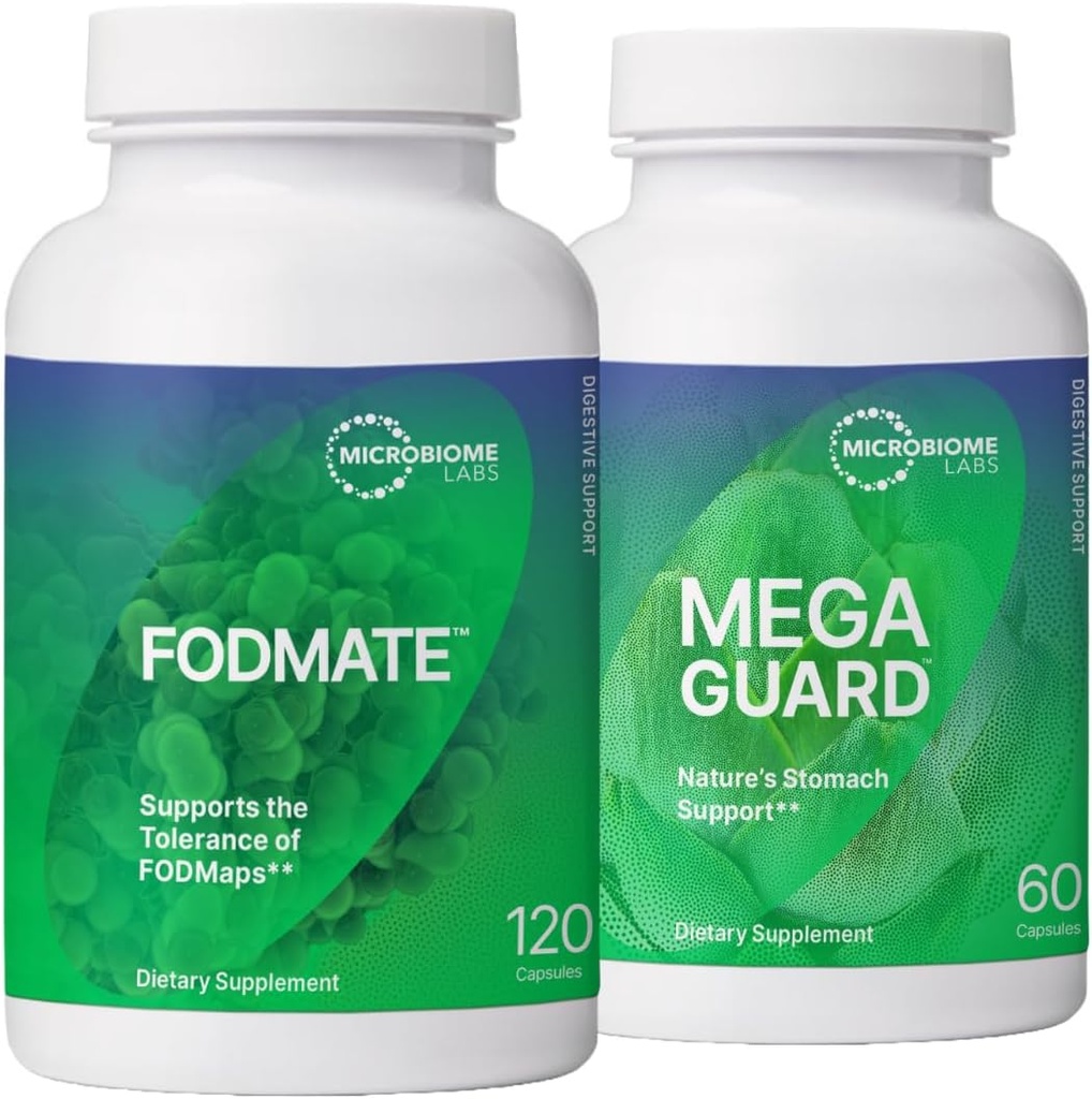 Microbiome Labs Digestion Support Sche - FSUNATE Digestive Enzymes & MegaGuard Digestive Aid with Ginger and DGL (2 Products)