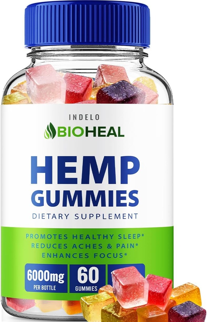 BioHeal Hemp Gummies - Hemp Seed Extract Bio Heal Hemp Gummies Tinnitus Herbal Supplement, Health and Wellness Support, All Natual Hemp Gummy Advanced Formula (60 Gummies)