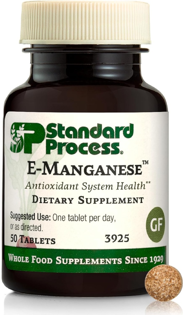 Standart Süreç E-Manganese - Antioksi Sağlık Desteği - Vitamin E & Manganese ile Tüm Gıda Esaslı Tamam - Yardım Hücreleri Sağlığına Tamam - 50 Tablet