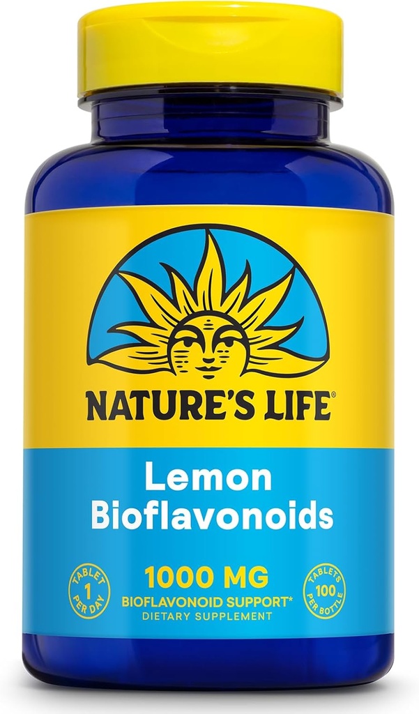 Nature's Life Lemon Bioflavonoids 1000mg - Citrus Bioflavonoids Συμπλήρωμα με Hesperidin και Rutin - Αντιοξειδωτικό και Κυτταρική Υποστήριξη, Βιταμίνη C Απορρόφηση - 60 Ημέρα Εγγύηση, 100 Serv, 100 δισκία