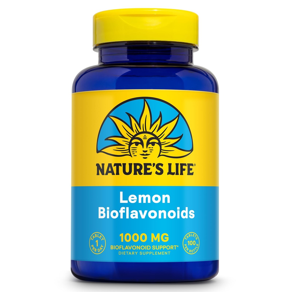 Nature's Life Lemon Bioflavonoids 1000mg - Citrus Bioflavonoids Συμπλήρωμα με Hesperidin και Rutin - Αντιοξειδωτικό και Κυτταρική Υποστήριξη, Βιταμίνη C Απορρόφηση - 60 Ημέρα Εγγύηση, 100 Serv, 100 δισκία