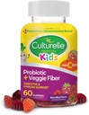 Culturelle Daily Probiyotik for Kids + Veggie Fiber Gummies (Ages 3+) - 60 Kont - Digestive Health & Immune Support – Berry Flavor with a Vitamin C Boost