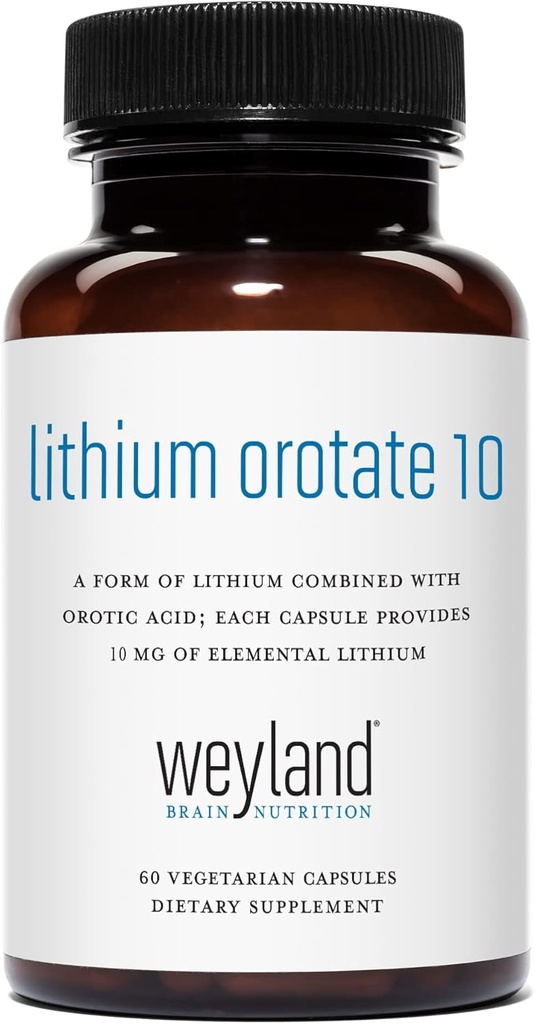 Lityum Orotate 10 mg (1 Şişe), 60 Vegetarian Capsules