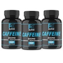 FXSUPPS Caffeine 200 mg Pills (3-Pack, 600 Capsules) – Fast-Acting Energy Support Supplement for Men and Women | Supports Focus, Alertness & Metabolic Function Doğal