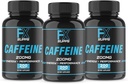 FXSUPPS Caffeine 200 mg Pills (3-Pack, 600 Capsules) – Fast-Acting Energy Support Supplement for Men and Women | Supports Focus, Alertness & Metabolic Function Doğal