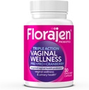 Florajen Women’s Triple-Action Probiotic - Prebiotic + Probiotic + Cranberry for Vaginal, Digestive, & Immune Support - Fast-Acting - Clinically-Studied - Gluten-Free & Vegan - 30-Count