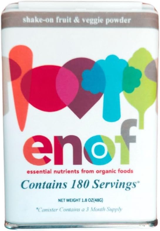 ENOF Organik Meyve ve Sebze Tozu Tamam Çocuklar ve Yetişkinler | 10 Temiz Malzemeler - Strawberry, Spinach | Gluten & GMO Free Sebze Tozu Çocuklar için | 180 Hizmet, 3 Mo. Supply, Made in USA