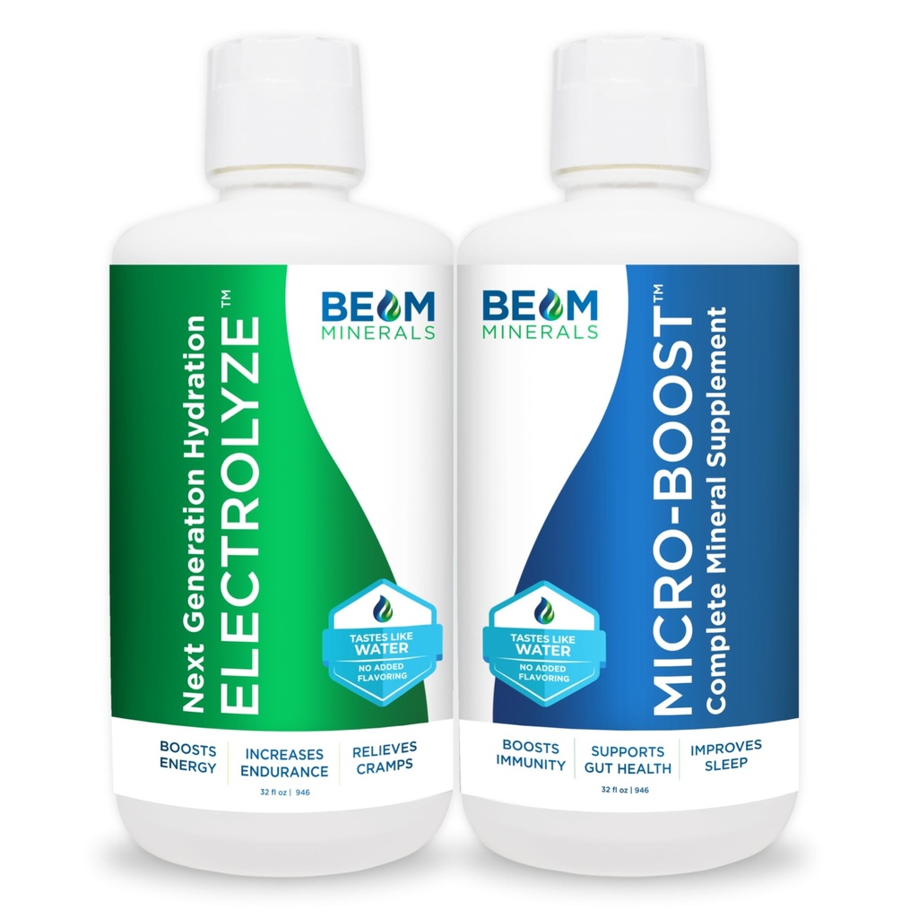 BEAM Minerals Micro-Boost ve Electrolyze Advanced Set | Gelişmiş Elektrolyte & Micronutrient Support | 100% Bio available, Ionized Format