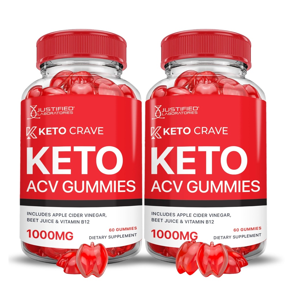Justified Laboratories (2 Pack Keto Crave Chem ACV Vegan Non GMO 120 Gummies