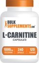 BulkSupplements.com L-Carnitine 1000 mg Capsules - Carnitine Supplement, L Carnitine 1000 mg, L-Carnitine Capsules - 2 Capsules per Service (1000 mg), 240 Capsules (Pack of 1)