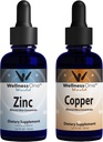WellnessOne Ionic Liquid & Liquid Copper - çinko-Copper Sche Immune System & Ortak, Nerve & Bone Health - 1.67 fl oz çinko & Copper Drops