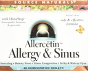 Source Naturals Allercetin Antiler & Sinus, Homeopatik Tabletler, 48 tablet