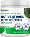 Yerli Yeşiller Superfood Toz - Organik Yeşiller, Spirulina, Beet Root Toz, Digestive Enzymes, Probiyotikler, Nightshade-Free, Doğal olarak Tatlılandı, 30 Hizmet