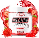Erkekler ve Kadınlar için Kreat Gummies - Hizmet başına 5g, Güçlü, Kas Kazan, Kurtarma, Endurance - Vegan, Gluten-Free, Low Sugartine Monohidrat Gummies - Strawberry (100 Count)