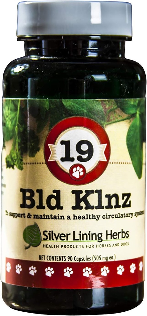 Silver Lining Herbs 19 BLD Klnz - Herbal Support for Normal Canine Blood Values - Helps Maintain Dog's Normal Blood Cell and Circulatory System Health - Natural Canine Health Support - 90 Capsules