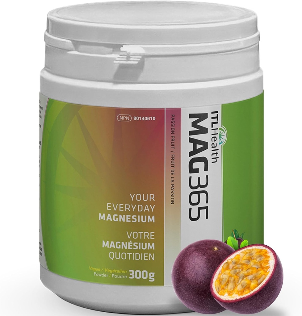 MAG365 Pure Ionic Magnezyum Citrate Toz - Doğal ve Bio kullanılabilir Su-Metalurjiyi Citrik Asit ile - Destekler Enerji, Kas, Bone & Heart Function | Passion Fruit 300g 75-Servings