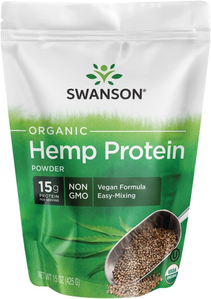 Swanson sertifikalı Organik Hemp Protein 15 Ounce (425 g) Pwdr