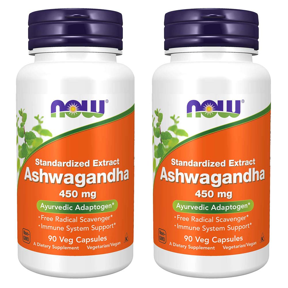 NOW Foods Ashwagandha Extract 450mg, 90 VCaps (πακέτο του 2)