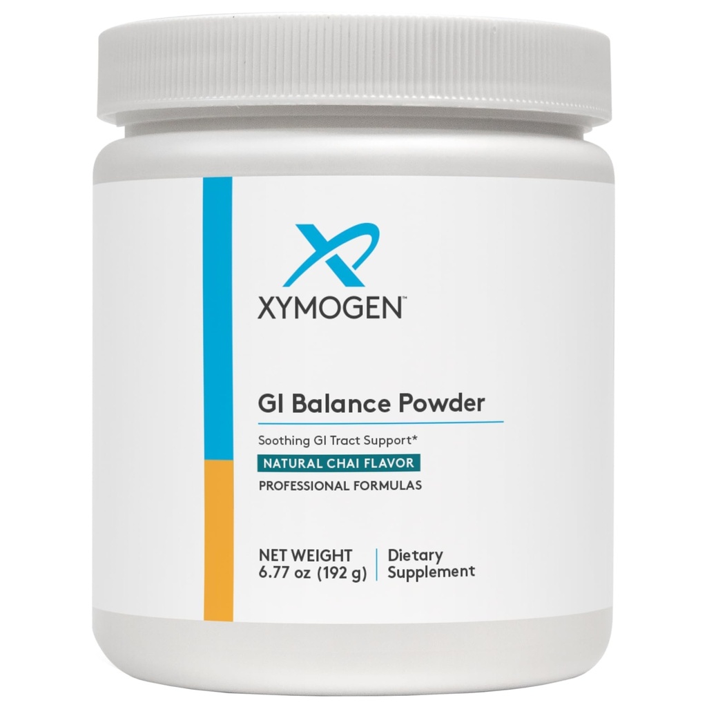 XYMOGEN GI Balance Powder - Καταπραϋντική GI Tract Support with Marshmallow Root, Licorice, Quercetin, Zinc L-Carnosine, Aloe, Gastric Mucin - Υποστηρίζει Gut Health + Healthy Bowel Function - Chai (6.77 oz)
