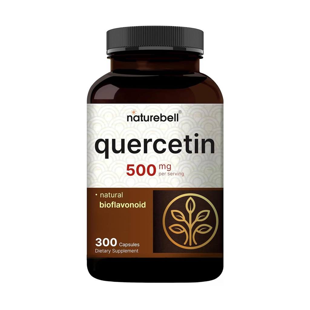 NatureBell Quercetin 500 mg Per Servisi, 300 Capsules | Immune Support için Ultra Güçlü Biyoflavonoyak Supplement | Üçüncü Partili Test Edildi, Gluten-Free-GMO, Gluten-Free