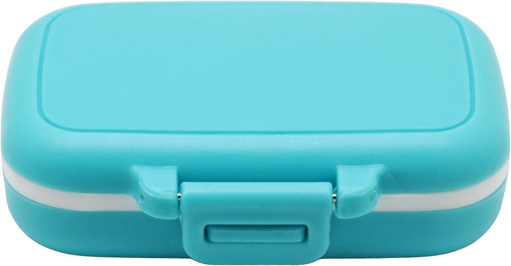 Küçük Pill Box Supplement Case for Pocket or Purse - 3 Yeniden taşınmaz Seyahat İlaçları Acil Durum - Günlük Vitamin Organize Kutusu (Mavi)