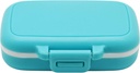 Small Pill Box Supplement Case for Pocket or Purse - 3 Removable Compartments Travel Medication Carry Case - Daily Vitamin Organizer Box (Blue)