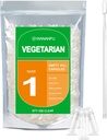 wananfu Size 1 Empty Capsules Vegetarian (500 Count) Bundle with Micro Lab Spoon, Clear Fillable Veggie Pill Capsules Size 1 for Making Your Own Supplements