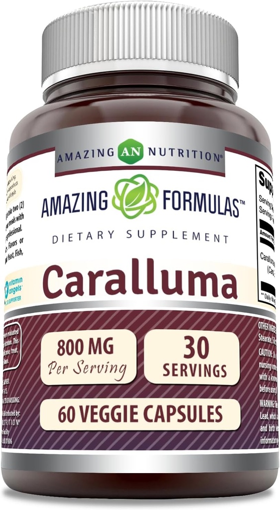 Amazing Formulas Caralluma Supplement | 800 Mg Per | 60 Veggie Capsules | Non-GMO | Gluten-Free | Made in USA
