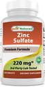 En İyi Doğallar Çinko 220 mg 120 Tablet - 3. Parti Lab Test Edildi - ABD'de Yapılacak - Gluten Free & Non-GMOMO