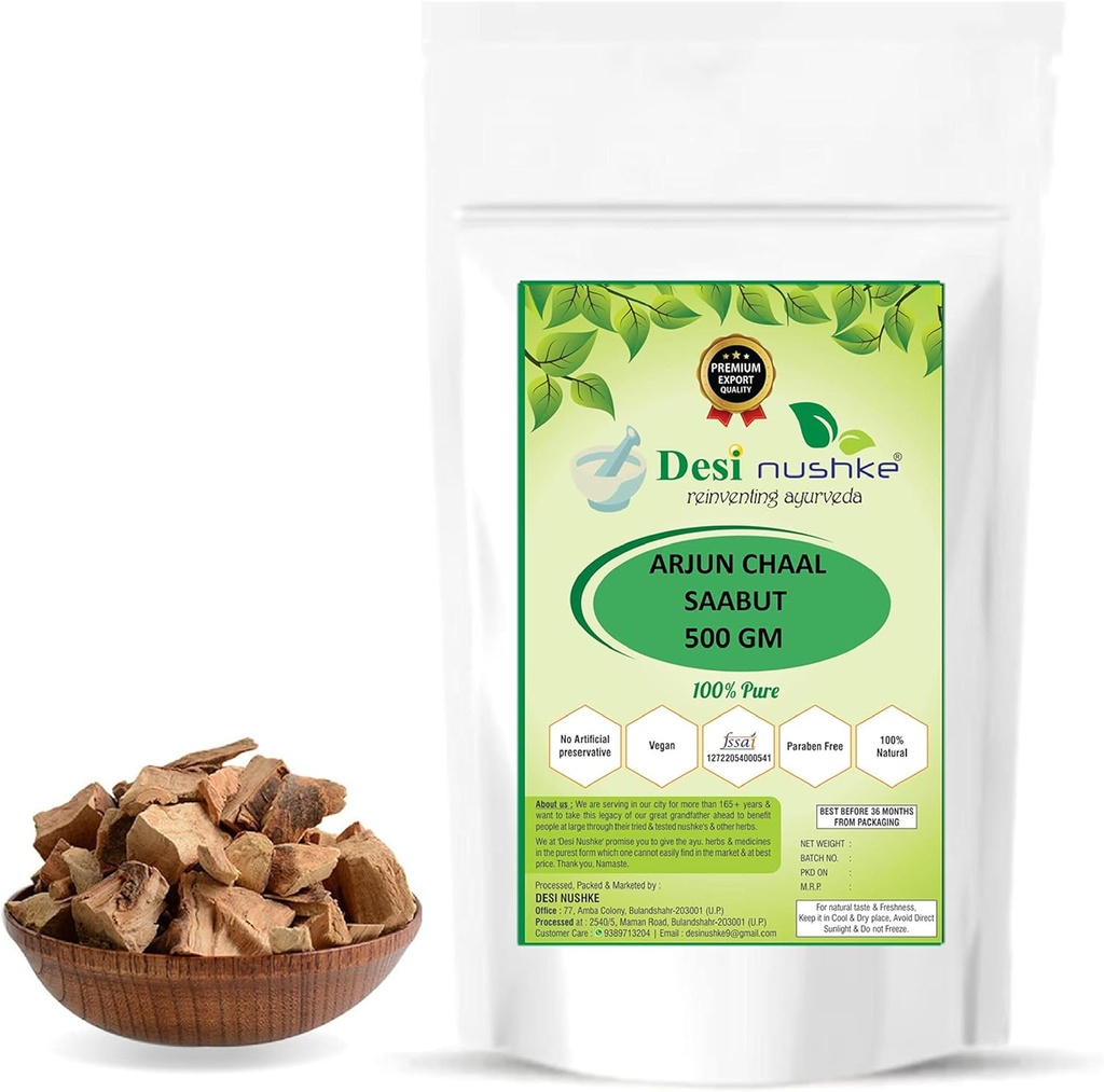 Arjun Ki Chaal 100% Pure | 500GM | Arjun Chaal | Arjun Bark | Arjuna Tree Bark - Raw | Kötü Cholesterol