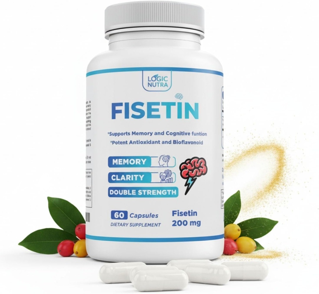 Fisetin Double Strength - Fisetin Supplements 200 mg - Non-GMO, Vegan, & Gluten Free - 60 Capsules - Potent Anti Supplementoxy for Wellness Support