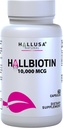 Hallusa Natural Biotin Κάψουλες 10.000 mcg Healthy Hair, Skin & Nails - Pastillas para la caída del Cabello - Crecimiento del Cabello – Crecimiento de la Barba - Alopecia y calvicie - 60 Κάψουλες