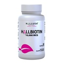 Hallusa Natural Biotin Capsules 10.000 mcg Sağlıklı Saç, Skin & Nails - Pastillas para la caída del Cabello - Crecimiento de la Barba - Alopecia y calvicie - 60 Capsules