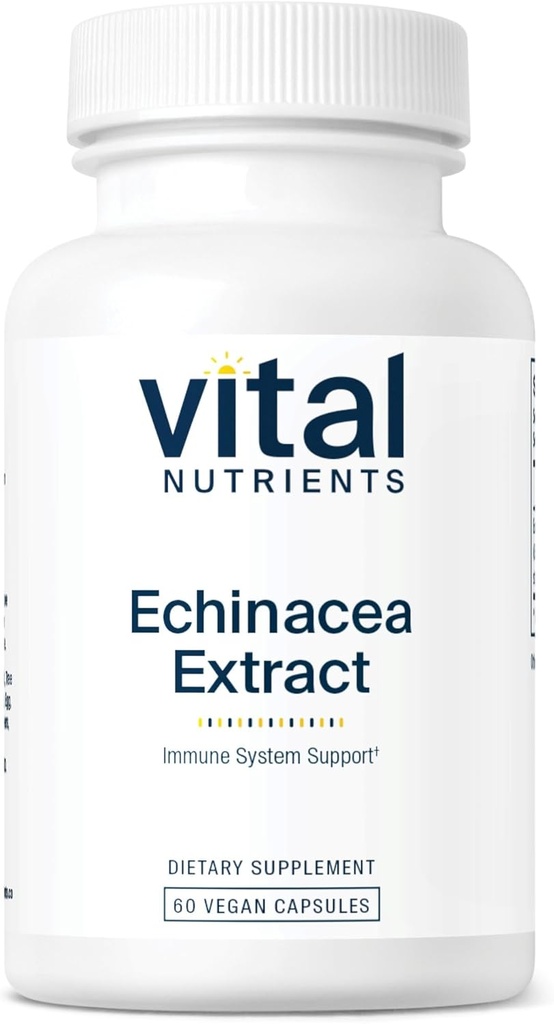 Vital Nutrients Echinacea Extract 1000 mg | Vegan Echinacea Immune Support Supplement | Gluten, Süt, Soy Free | Non-GMO | 60 Capsules