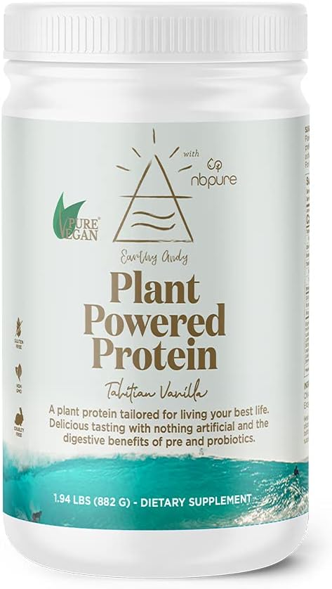 nbpure Earthy Andy Plant Protein, Gluten-Free, Non-GMO, Cruelty Free Pea Protein Toz, Vanilla, 30 Hizmet